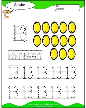 okul öncesi 1 sayısı çizgi çalışması